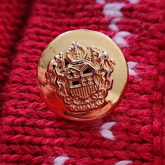 Vintage Holiday Cardigan Women XL Red Sweater Penguin Scandinavian Nordic - Picture 12 of 13